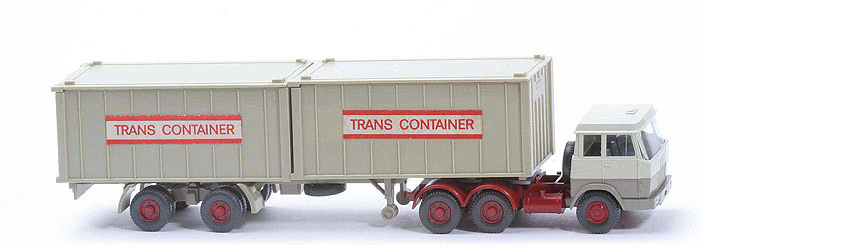 Hanomag-Henschel Container-Sattelzug - Trans Container 2 x 20 ft , perlweiß/olivgrau - 521/5 ?