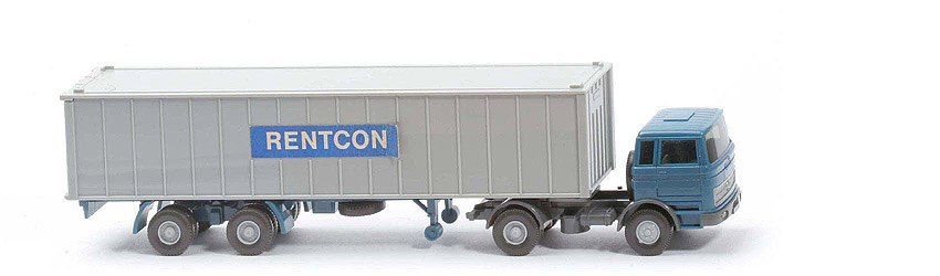 MB LPS 1620 Container-Sattelzug II - RENTCON azurblau / basaltgrau - 523/15a