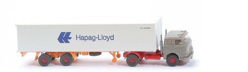 US-Zugmaschine Container-Sattelzug - Hapag-Lloyd 1 x 40 ft, 2-achsig, graubeige - Hapag-Lloyd 10