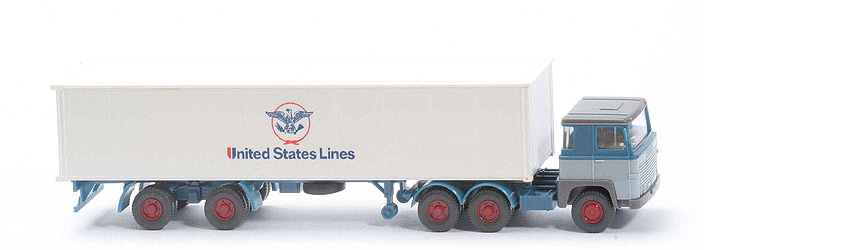 Scania 111  Container-Sattelzug - United States Lines / Unterfahrschutz - 520/41c