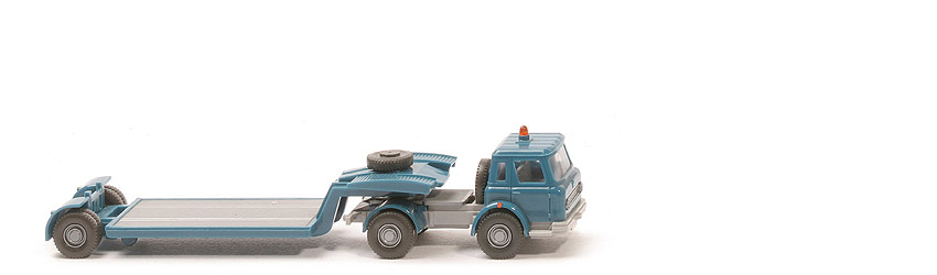 IH Tieflader - FH azurblau, CH silbergrau, Auflieger azurblau - 502/3a