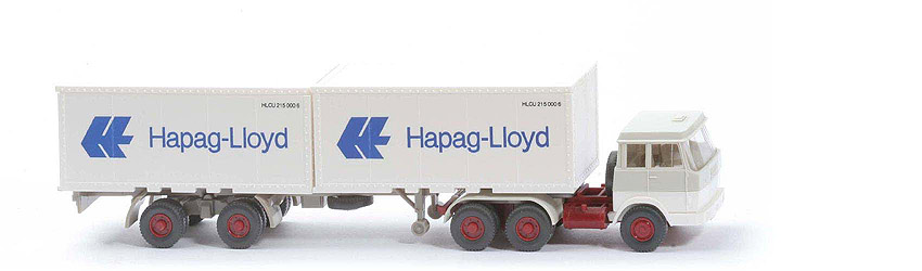 Hanomag-Henschel Container-Sattelzug - Hapag-Lloyd 2 x 20 ft , grauweiß/weiß - 521/13 ?