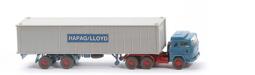 Magirus 235 D Container-Sattelzug - Hapag-Lloyd 1 x 40 ft, azurblau - Hapag-Lloyd 2a ?