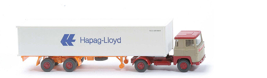 Scania 110 Container-Sattelzug - Hapag-Lloyd 1 x 40 ft gelbgrau - Hapag-Lloyd 8b