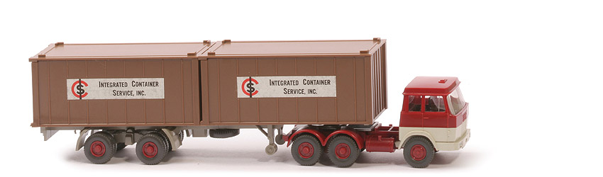 Hanomag-Henschel Container-Sattelzug - ICS 2 x 20 ft , lehmbraun - ICS (2) a