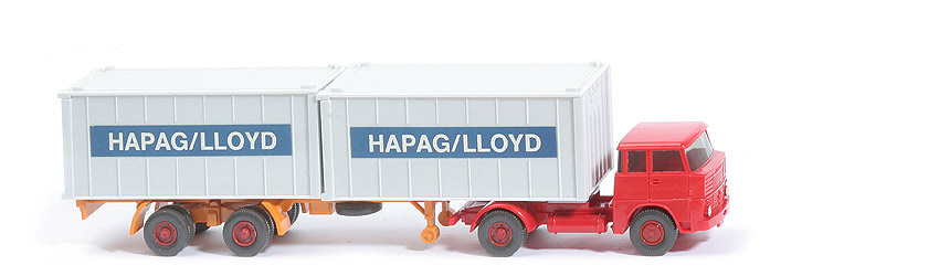 Henschel HS 14 Container-Sattelzug - Kabine rot, Bolzen dünn - Hapag-Lloyd - ?