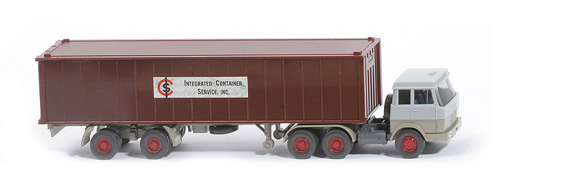 Hanomag-Henschel Container-Sattelzug - ICS 1 x 40 ft, schokobraun - ICS (1) a