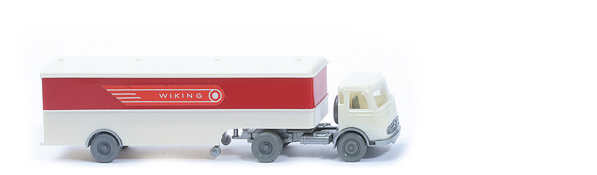 MB LPS 332 Pullman - Großer Koffer-Sattelzug - WIKING - FH cremeweiß - Aufl. rot / cremeweiß - 513/3l