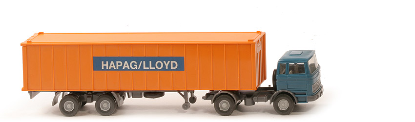 MB LPS 1620 Container-Sattelzug I - Hapag-Lloyd  azurblau/basaltgrau, Container gelborange - Hapag-Lloyd 5?