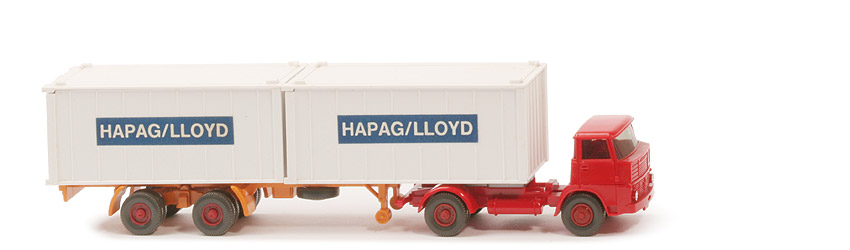 Henschel HS 16 Container-Sattelzug - Kabine rot, Bolzen stark - Hapag-Lloyd - ?