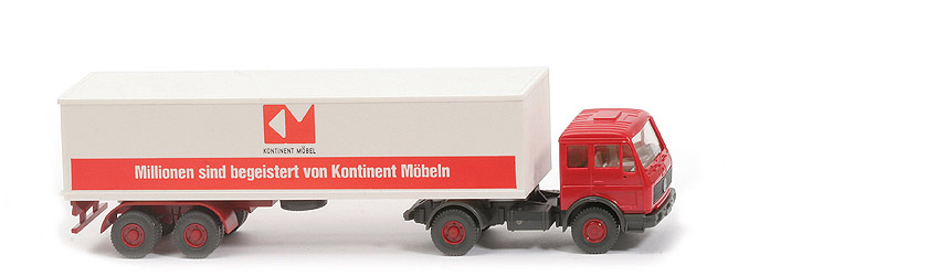 MB 1619 S Koffer-Sattelzug 2/2 - Druck Kontinent-Möbel (Messemodell) - 545/1 Vorserie