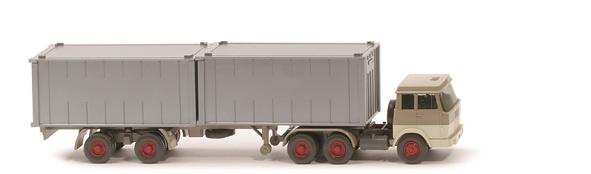 Hanomag-Henschel Container-Sattelzug - Hapag-Lloyd 2 x 20 ft , olivgrau/perlweiß, unbeschriftet - 521/5a