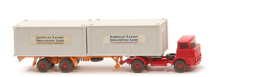 Henschel HS 16 Container-Sattelzug - AMERICAN EXPORT ..., 1 x 40 ft altweiß, KöBo dünn - American Export