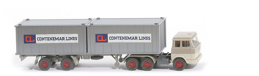 Hanomag-Henschel Container-Sattelzug - Contenemar Lines, 2 x 20 ft  silbern - 521/8a