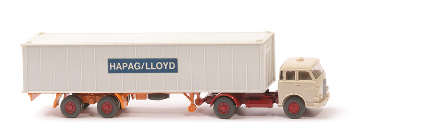 MAN 10.230 Container-Sattelzug HL - FH hellelfenbein, CH hellbraunrot, Aufl. gelborange, KöBo groß - Hapag-Lloyd (1?)