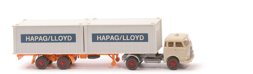MAN 10.230 Container-Sattelzug HL - FH hellelfenbein, CH silbern, Aufl. orangegelb - Hapag-Lloyd (1b?)