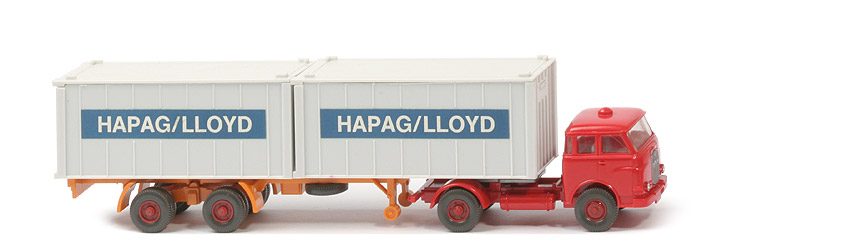 MAN 10.230 Container-Sattelzug HL - FH, CH rot, Aufl. gelborange, KöBo dünn - Hapag-Lloyd 1?