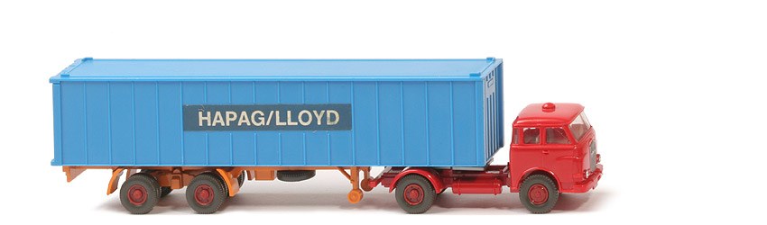 MAN 10.230 Container-Sattelzug HL - FH, CH rot, Aufl. gelborange, KöBo dünn - Hapag-Lloyd 1?