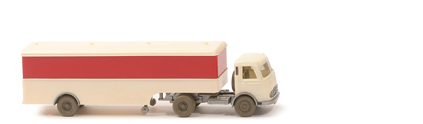 MB LPS 332 Pullman - Großer Koffer-Sattelzug - unbeschriftet - FH cremeweiß - Aufl. rot / cremeweiß - 513/1h