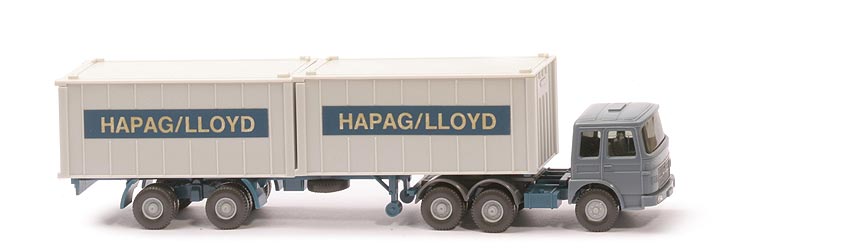 MAN 22.321 Container-Sattelzug - Hapag-Lloyd 2 x 20 ft , graublau / azurblau - Hapag-Lloyd 7 ?