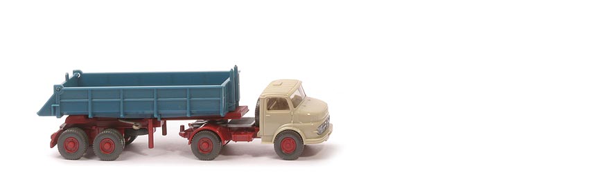 MB LP 1413 Alter Hinterkipper m. Lüfter - FH hellgelbgrau, Mulde azurblau - 677/4a