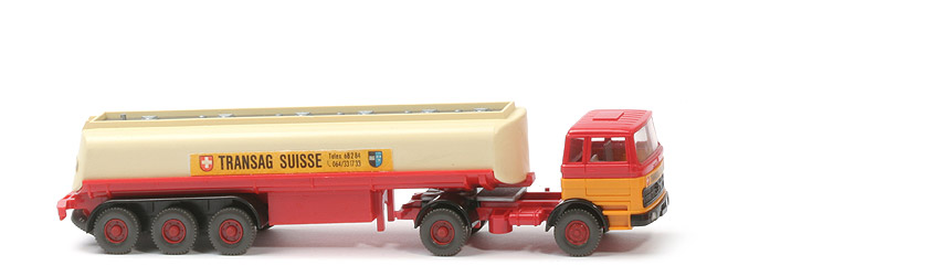 MB LPS 1620 Tanksattelzug - Kab. rot/ melonengelb - Transag Suisse ?