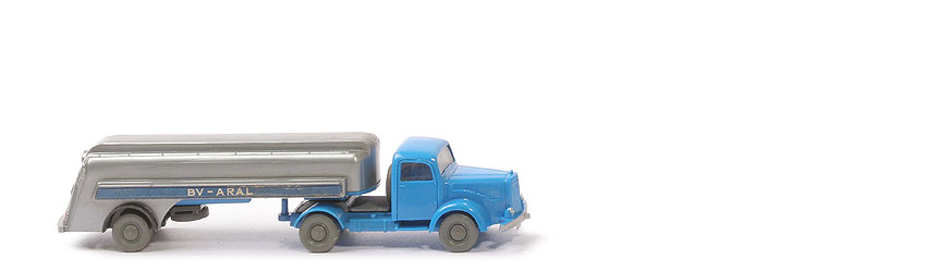 MB L 5000 S Alter Tanksattelzug - ARAL, ZM- und Aufliegerchassis himmelblau - 801/1