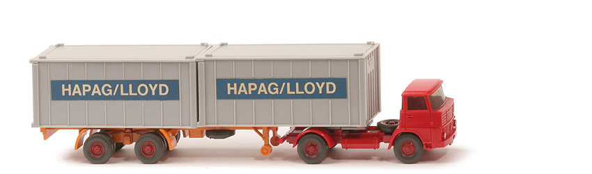 Henschel HS 16 Container-Sattelzug - Kabine rot, Bolzen dünn - Hapag-Lloyd - ?