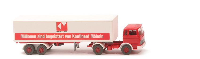 MB LPS 1620 Koffer-Sattelzug - KONTINENT rot - Kontinent A