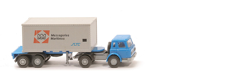 IH Container-Sattelzug 20 ft - Messageries Maritimes, ZM himmelblau/silbergrau - 525/7b