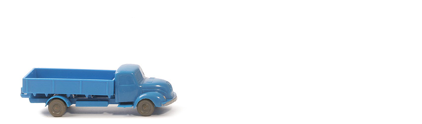 Magirus S 3500 uv Pritschen-LKW - FH lichtblau, CH, PR himmelblau, ZH nach oben - 420/8a