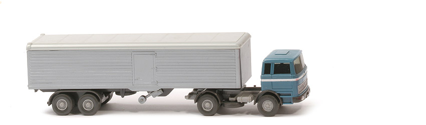 MB LPS 1620 Großraum-Sattelzug - Stütze bewegl. - hellazurblau / anthrazit - 524/1b - ee