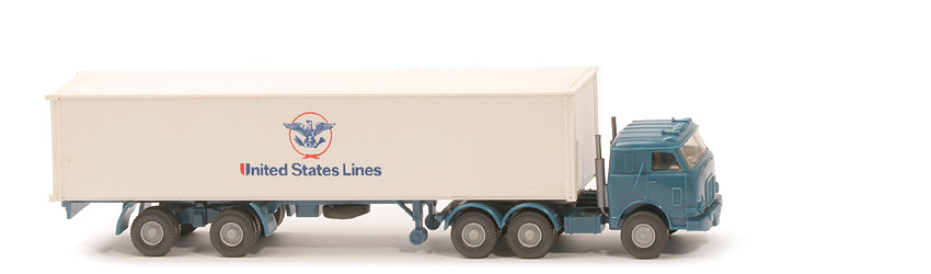US-Zugmaschine Container-Sattelzug - United States Lines, azurblau - 520/38a