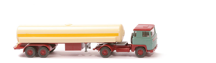 Scania 110  Flüssiggas-Tanksattelzug Frigen - türkis / hellbraunrot, Tank u. Galerie creme - 805/1 ?