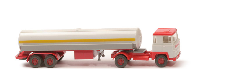Scania 110 Flüssiggas-Tanksattelzug Frigen - altweiß / orangerot, Galerie platingrau - 805/1w