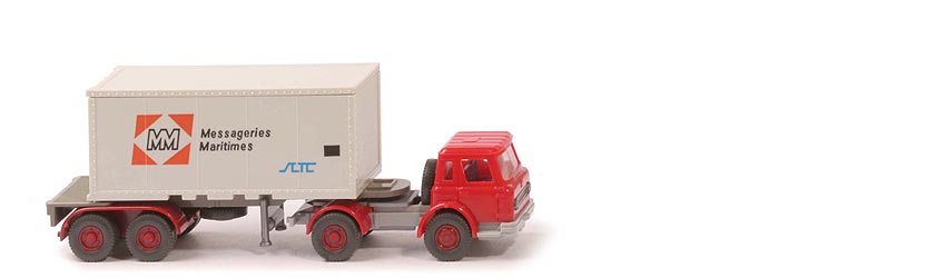 IH Container-Sattelzug 20 ft - Messageries Maritimes, ZM rot/hellelfenbein - 525/7c