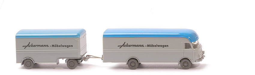 MB LP 312 Großraum-Möbelwagen - Ackermann, lichtgrau/himmelblau - Ackermann (1) a