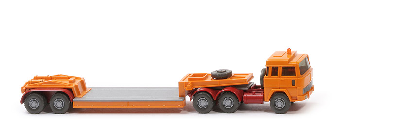 Magirus 235 D Tieflade-Sattelzug o. Ladung - FH, Auflieger gelborange - 503/3a