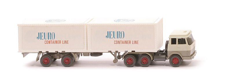 Hanomag-Henschel Container-Sattelzug - Jeuro 2 x 20 ft, weiß - Jeuro