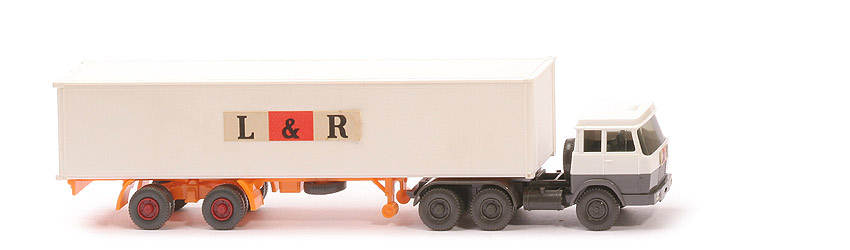 Hanomag-Henschel Container-Sattelzug - L & R 1 x 40 ft, weiß Glattwandcontainer - L & R (3)