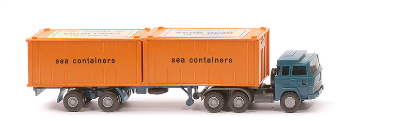 Magirus 235 D Container-Sattelzug - sea containers, 2 x 20 ft , Cont. gelborange - nicht erfasst