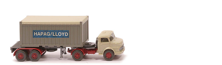 MB LS 1413 Container-Sattelzug 20 ft - Hapag-Lloyd OT, hellgelbgrau / Cont. betongrau - 526/8 ?
