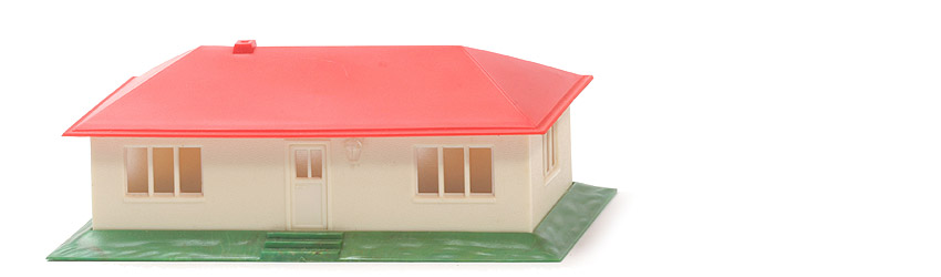 Landhaus ohne Einrichtung - Dach orangerot, Seiten cremeweiß - 1120/6