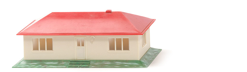 Landhaus ohne Einrichtung - Dach orangerot, Seiten cremeweiß - 1120/6
