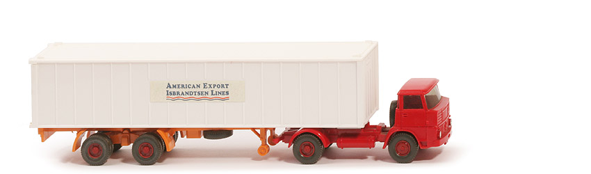 Henschel HS 16 Container-Sattelzug - AMERICAN EXPORT ..., 1 x 40 ft weiß, KöBo stark - American Export