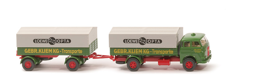 MAN 10.230 Pritschen-LKW mit Anhänger (2013) - Kliem, Planendruck Loewe Opta - nicht erfasst