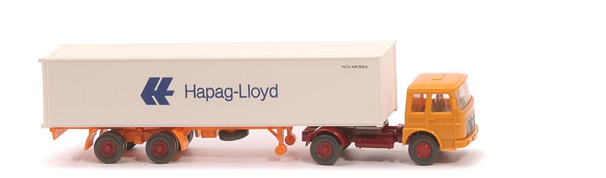 MAN 19.230 Container-Sattelzug - Hapag-Lloyd 1 x 40 ft, dunkles chromgelb - Hapag-Lloyd 7 ?