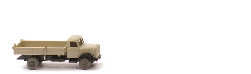 Magirus Saturn Flachpritschenkipper (2-achsig) - FH, PR hellgelbgrau, CH schwarz - 424/1d
