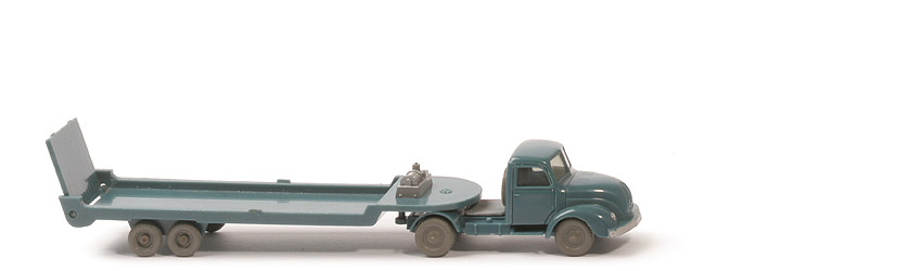 Magirus S 3500 alter Tiefladesattelzug - FH, CH, Auflieger dunkelblaugrau - 490/4e ~