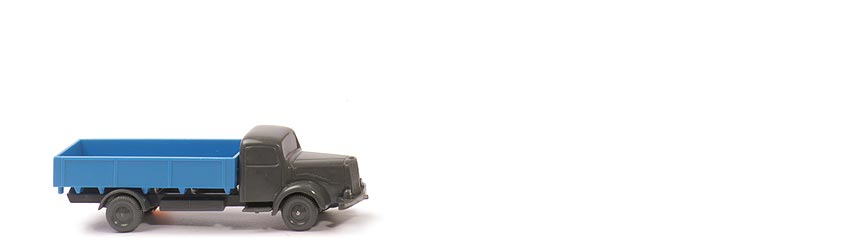 MB L 5000  uv Pritschen-LKW - FH dunkelbasaltgrau, CH, PR himmelblau - 430/7c ~